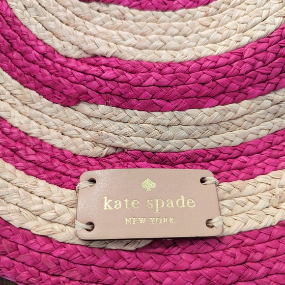 Kate Spade Straw Round Hot Pink Tote - Picture 3 of 4